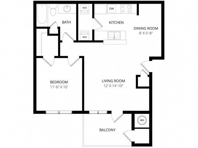 One Bedroom floor plan
